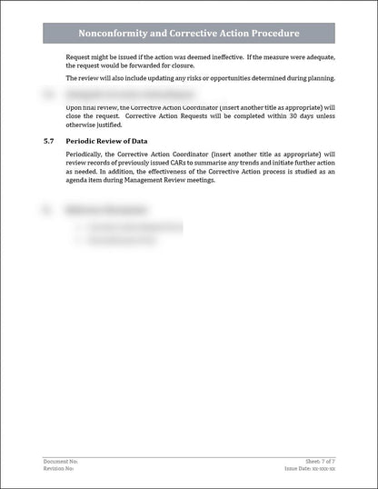 ISO 45001 - Nonconformity and Corrective Action Procedure