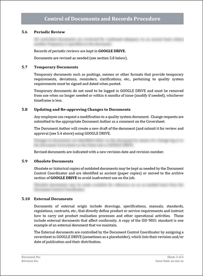 ISO 22301 Documentation Toolkit for Business Continuity