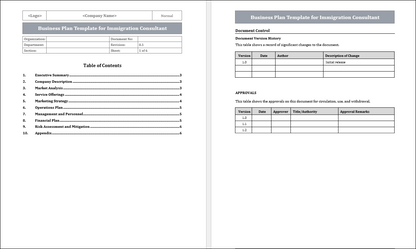 Business Plan Template for Immigration Consultant Free Download