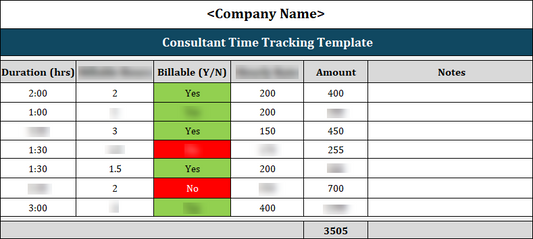 Consultant Time Tracking Template Free Download