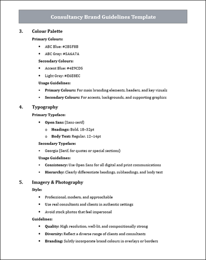 Consultancy Brand Guidelines Template Free Download