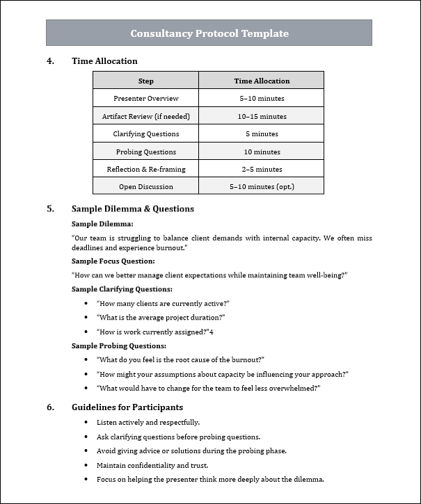 Consultancy Protocol Template Free Download