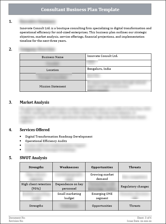 FREE Consultant Business Plan Template 