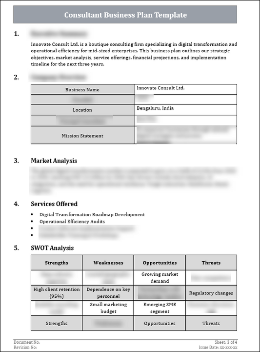 FREE Consultant Business Plan Template 