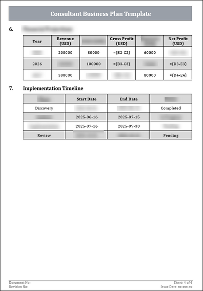 FREE Consultant Business Plan Template 
