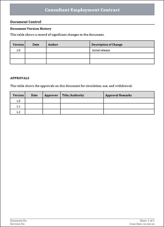 FREE Consultant Employment Contract Template

