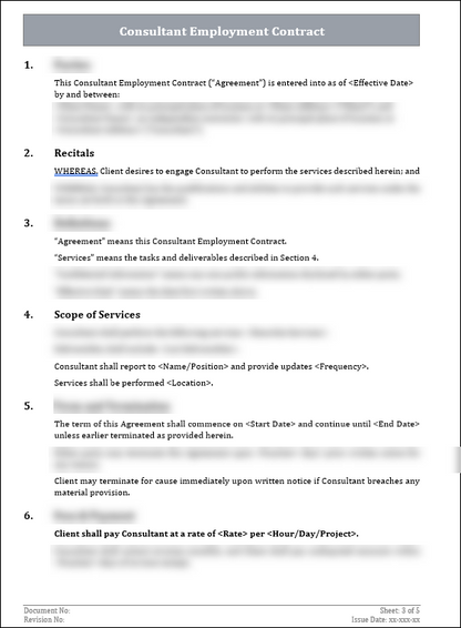 FREE Consultant Employment Contract Template

