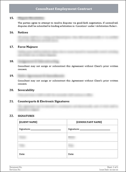 FREE Consultant Employment Contract Template

