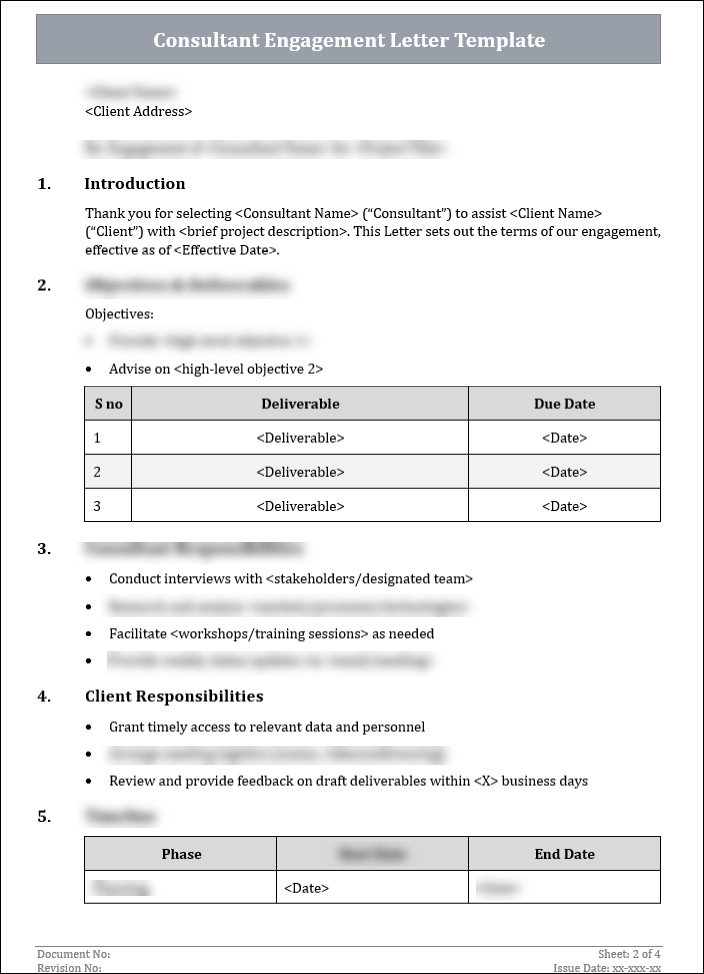 Consultant Engagement Letter Template Free Download