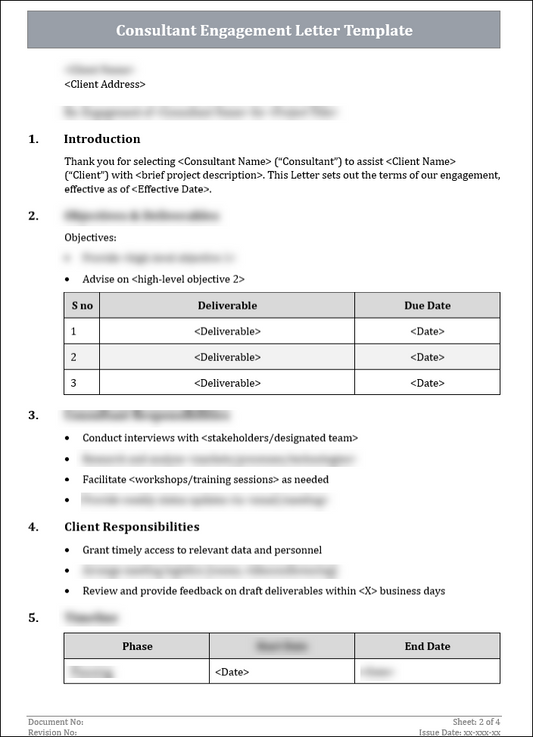 Consultant Engagement Letter Template Free Download