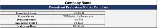 Consultant Evaluation Matrix Template
