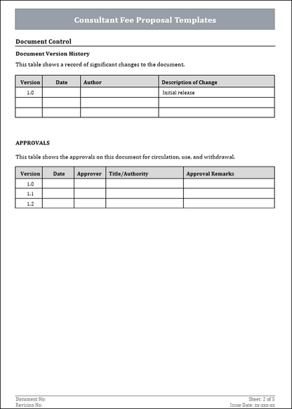FREE Consultant Fee Proposal Templates
