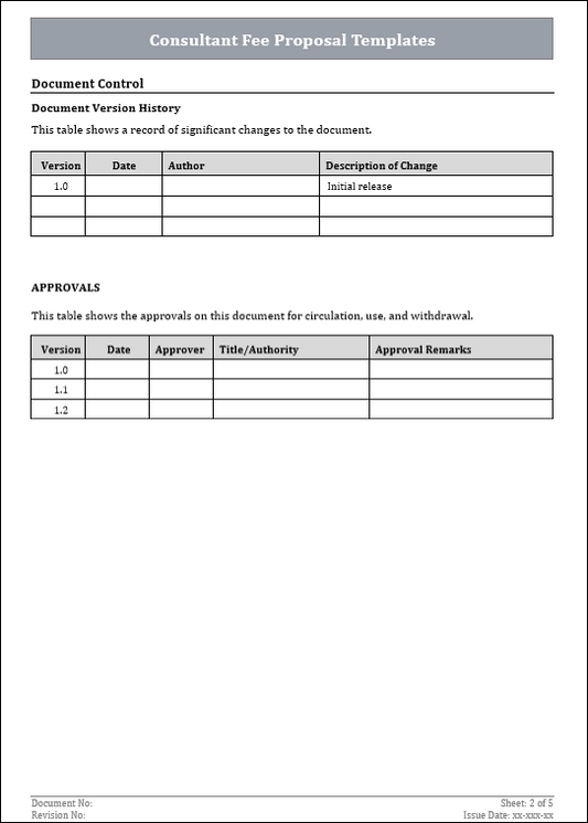 FREE Consultant Fee Proposal Templates