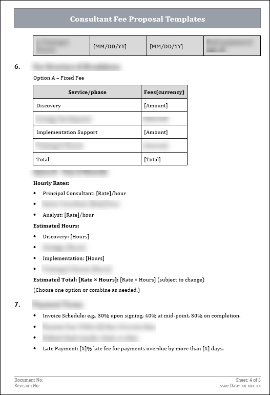 FREE Consultant Fee Proposal Templates