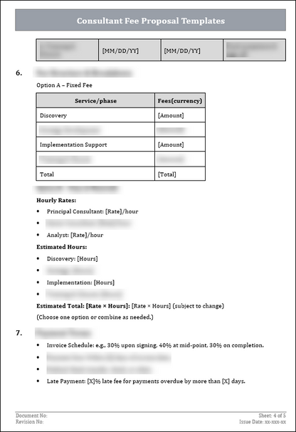 FREE Consultant Fee Proposal Templates