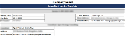 FREE Consultant Invoice Template 