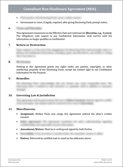 FREE Consultant Non-Disclosure Agreement (NDA) Template
