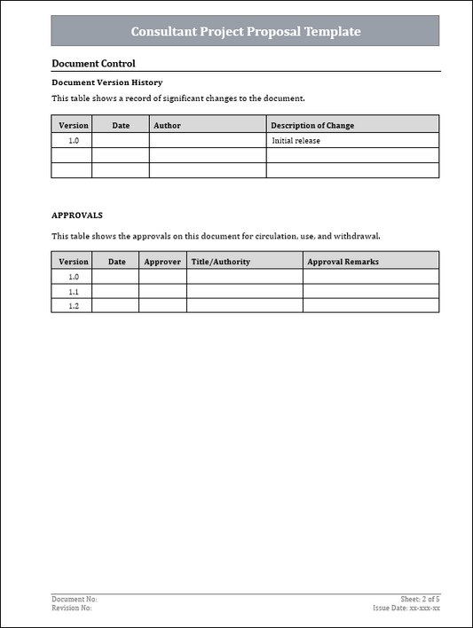 Consultant Project Proposal Template Free Download 
