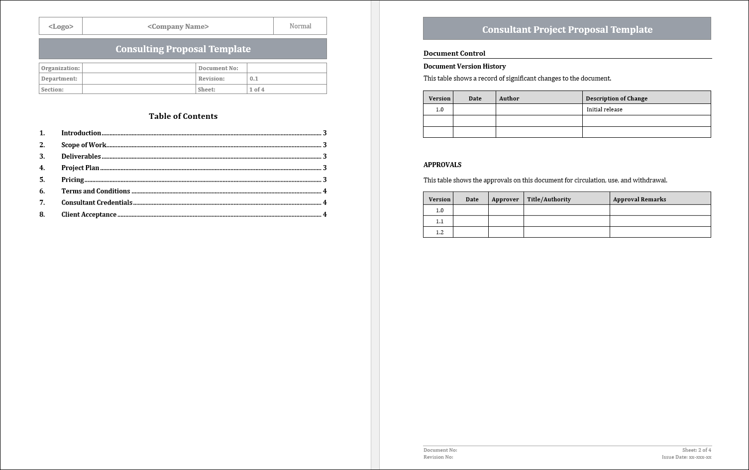 Consultant Proposal Template Free Download