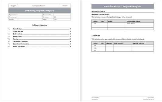 Consultant Proposal Template Free Download