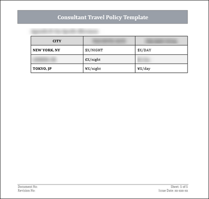 FREE Consultant Travel Policy Template