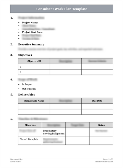 FREE Consultant Work Plan Template