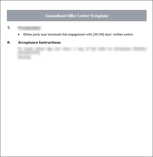 Consultant Offer Letter Template Free Download