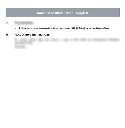 Consultant Offer Letter Template Free Download