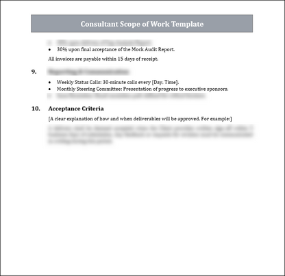 Consultant Scope of Work Template Free Download
