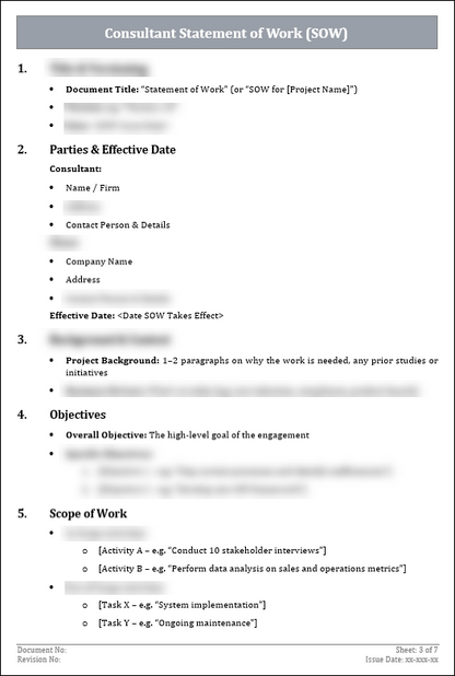 FREE Consultant Statement of Work Template (SOW)