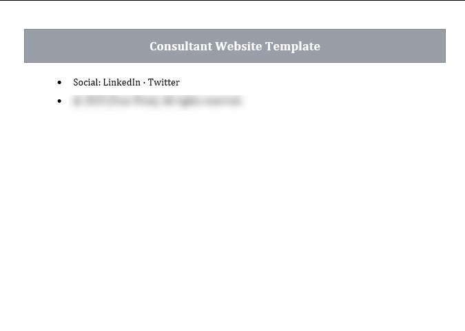 Consultant Website Template Free Download