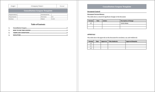 Consultation Coupon Template Free Download