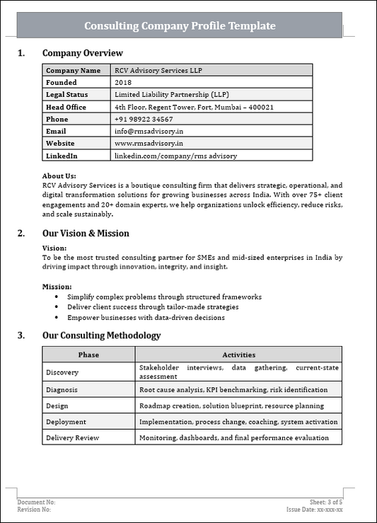 Consulting Company Profile Template
