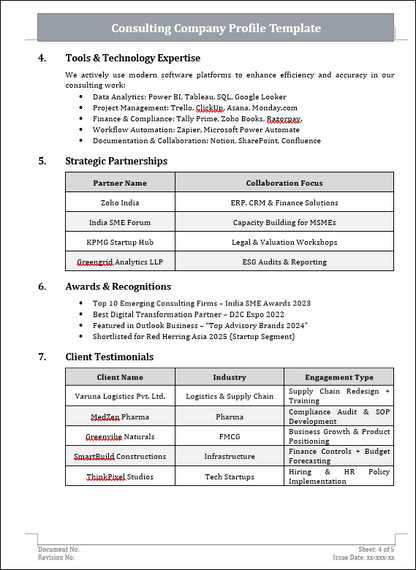 Consulting Company Profile Template
