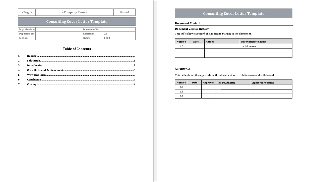 Consulting Cover Letter Template Free Download