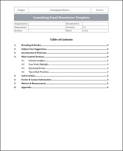 Consulting Email Newsletter Template Free Download