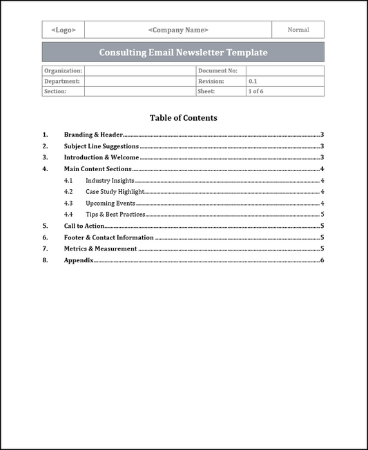 Consulting Email Newsletter Template Free Download
