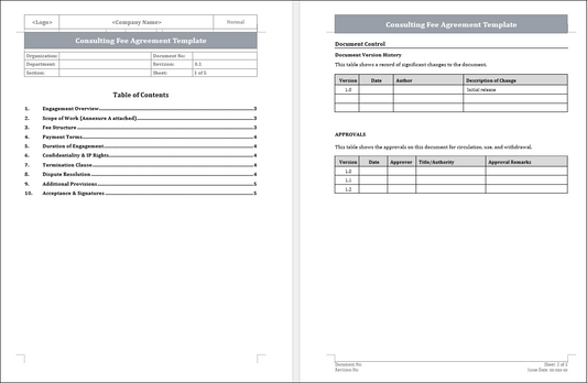 Consulting Fee Agreement Template