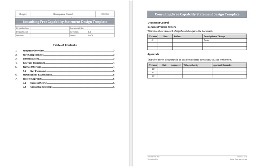 Consulting Free Capability Statement Design Template Free Download