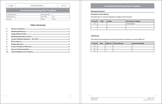 Consulting Marketing Plan Template