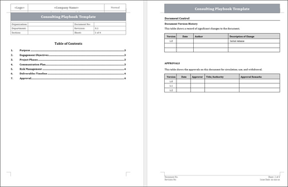 Consulting Playbook Template Free Download 