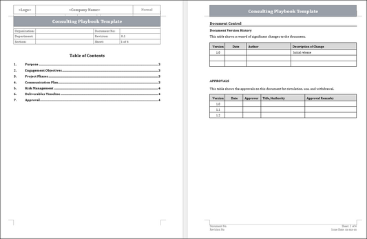 Consulting Playbook Template Free Download 