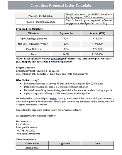 Consulting Proposal Letter
