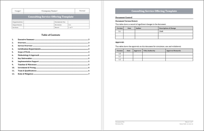 Consulting Service Offering Template Free Download