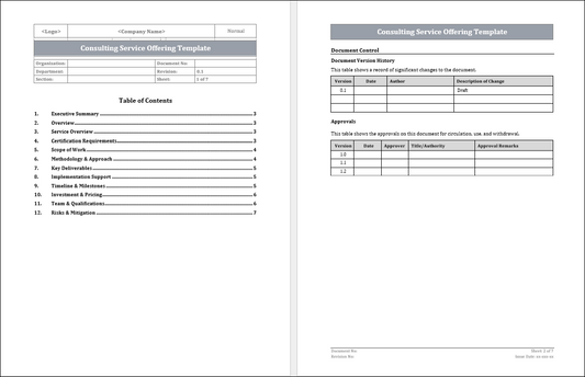 Consulting Service Offering Template Free Download