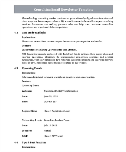 Consulting Email Newsletter Template Free Download