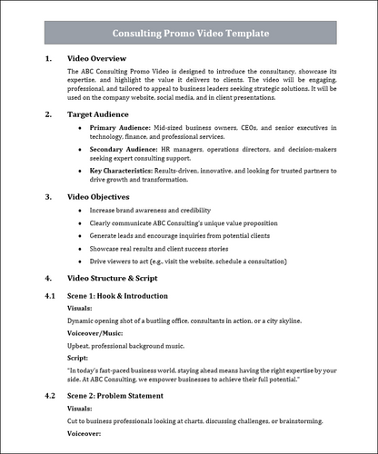 Consulting Promo Video Template Free Download