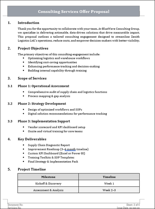 Consulting Services Offer Proposal
