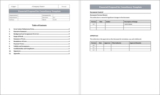 Financial Proposal for Consultancy Template Free Download