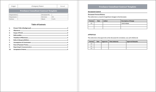Freelance Consultant Contract Template Free Download